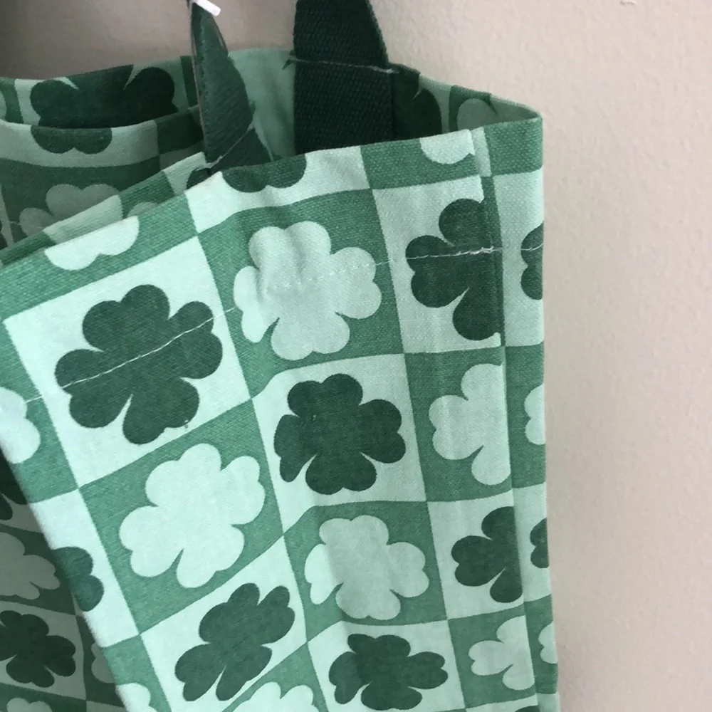 SHAMROCK Reusable Canvas Tote Shopping Bag St. Patrick’s Day Clover Shamrocks